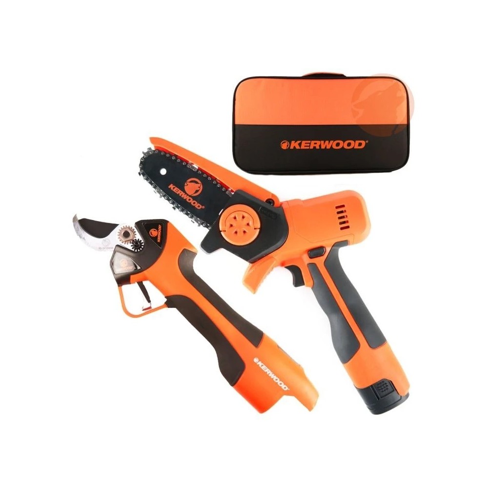 Pack outils sans fil avec mallette en tissu - Mini Tronçonneuse + Séca